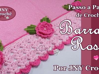 Barrado de Crochê Rosa por JNY Crochê