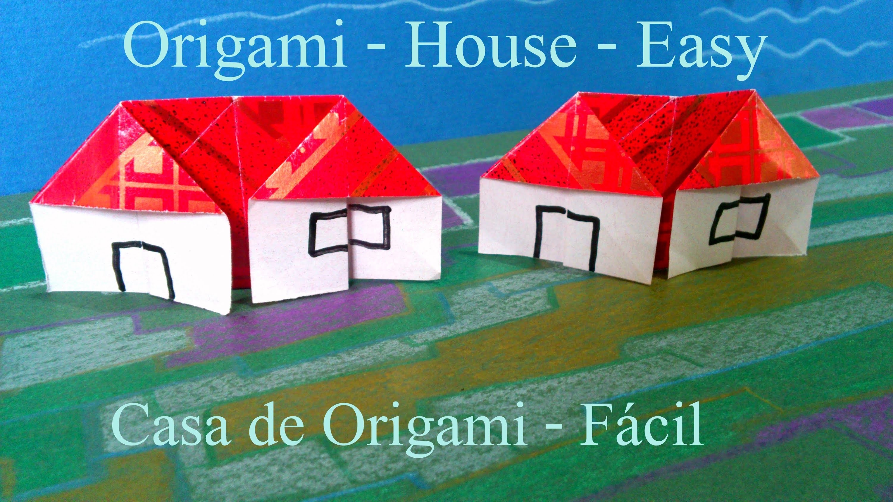 Como Fazer uma CASA de Origami fácil - Dobradura de Papel How to make a House Paper Folder Easy