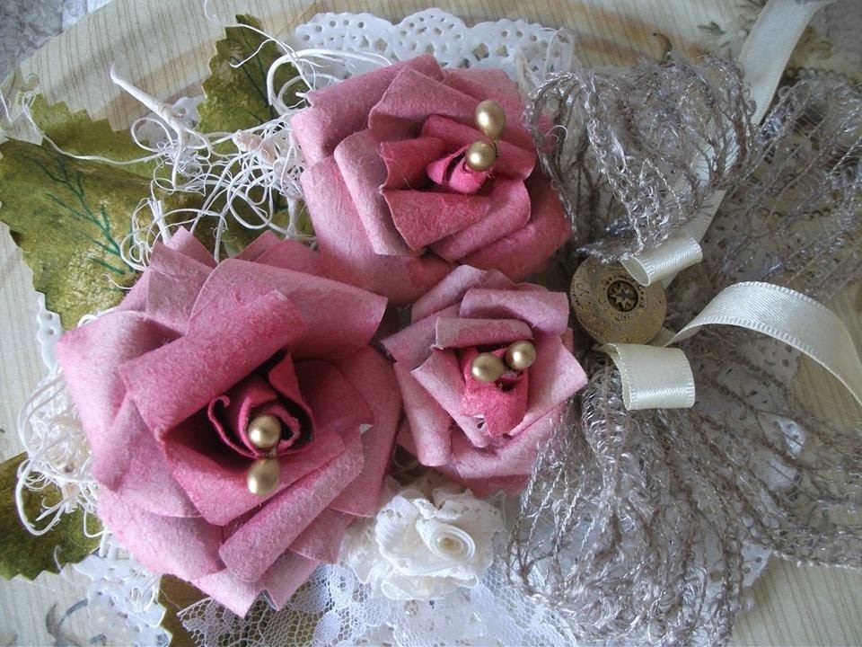 Flores Vintage flowers crafts, vintage paper roses