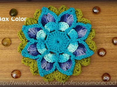 Flor em crochê Maxcolor - Professora Simone