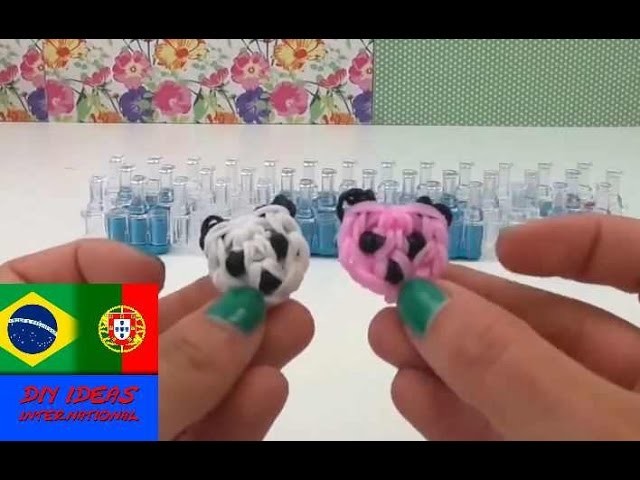 Como fazer rostinho de panda chaveiro com agulha de crochet e tear instruções