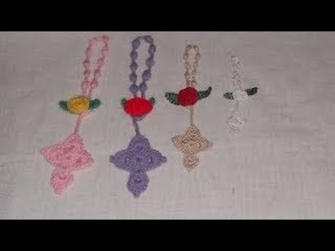 Crochê Cruz para Terços muito facil - Ganchillo cruz rosario - Cross crochet