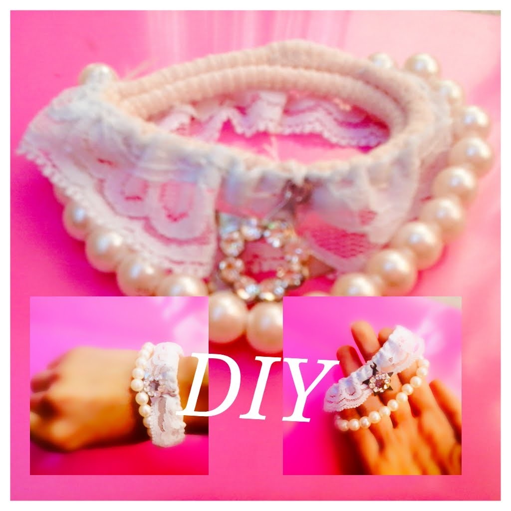 DIY(Tutorial):Como fazer pulseira.elástico para cabelo kawaii.fofo para Lolita