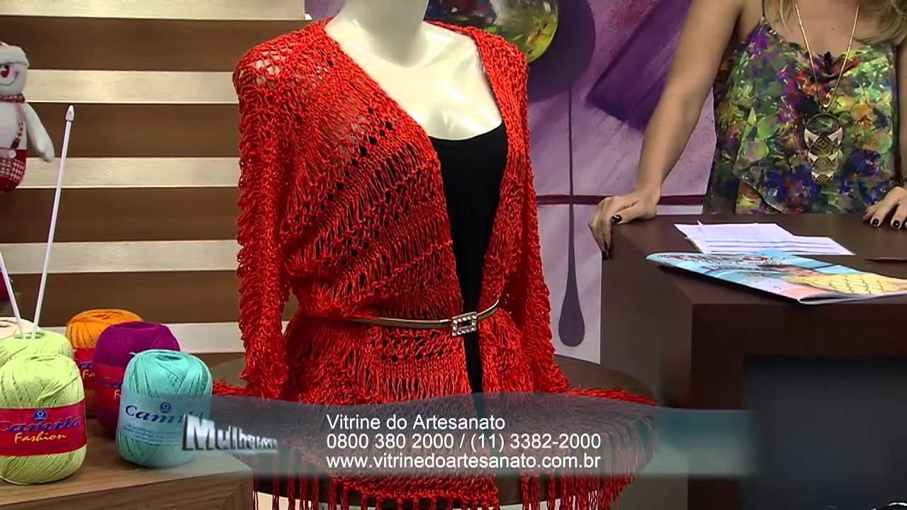 Mulher.com 11.12.2014 Kimono Trico por Vitoria Quintal parte 1
