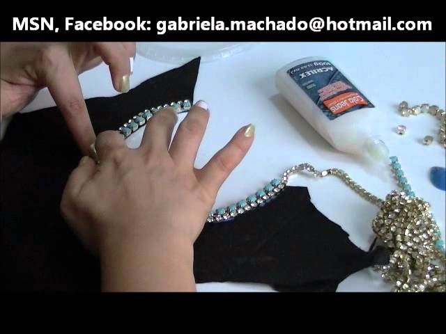 AnaGGabriela - Vídeo-aula 42 - Maxi-colar colorido com chatons e fios de strass