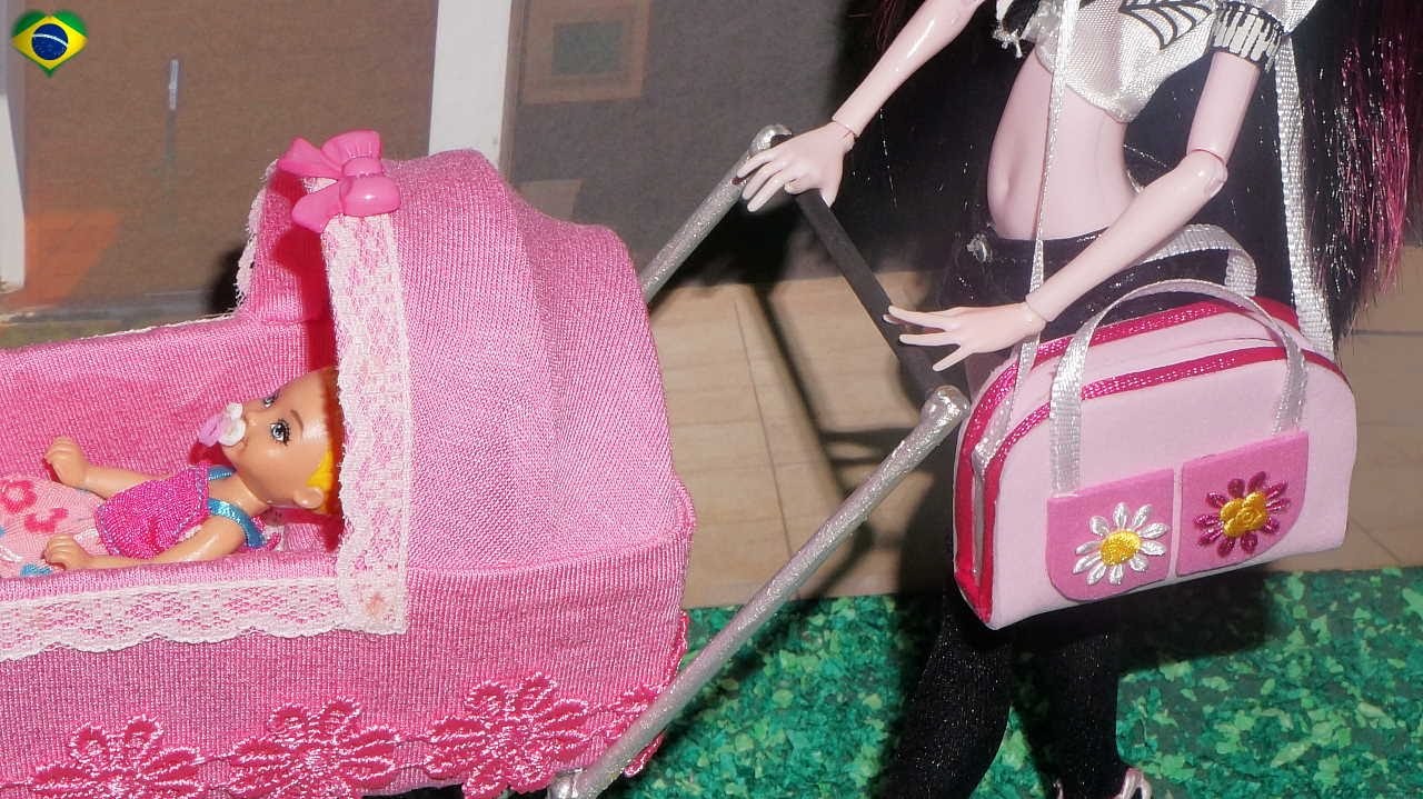 Como fazer bolsa de bebê para boneca Monster High, Barbie, MLP, EAH, etc