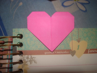 Origami - marca página coração