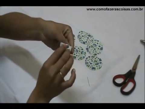 Como fazer uma flor de tecido usando fuxico - parte 2
