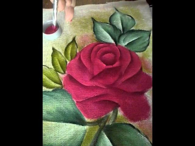 Pintando rosas vermelho carmim com Eloina Souza