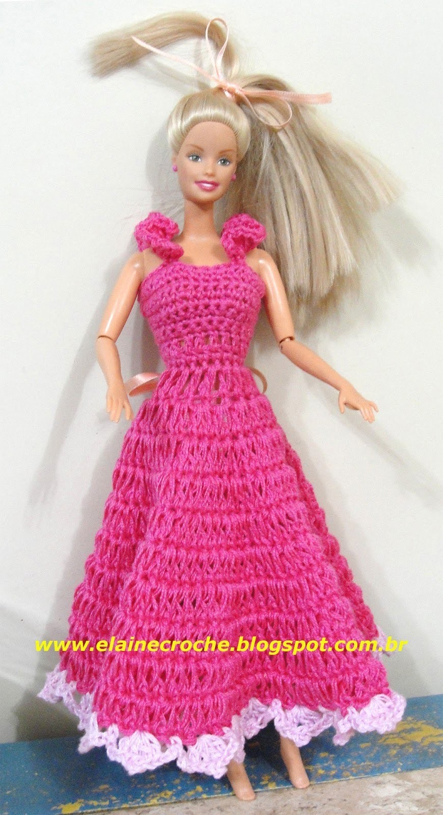 vestido de boneca de croche para pano de prato passo a passo