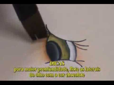 Como pintar olhos usando carimbo