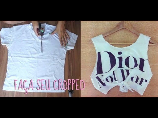 DIY: Como fazer um cropped top. camisa cavada em casa fácil e barato