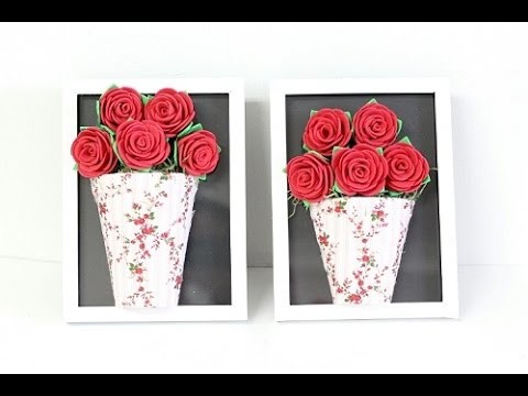 DIY - Quadro feito com rosas de eva