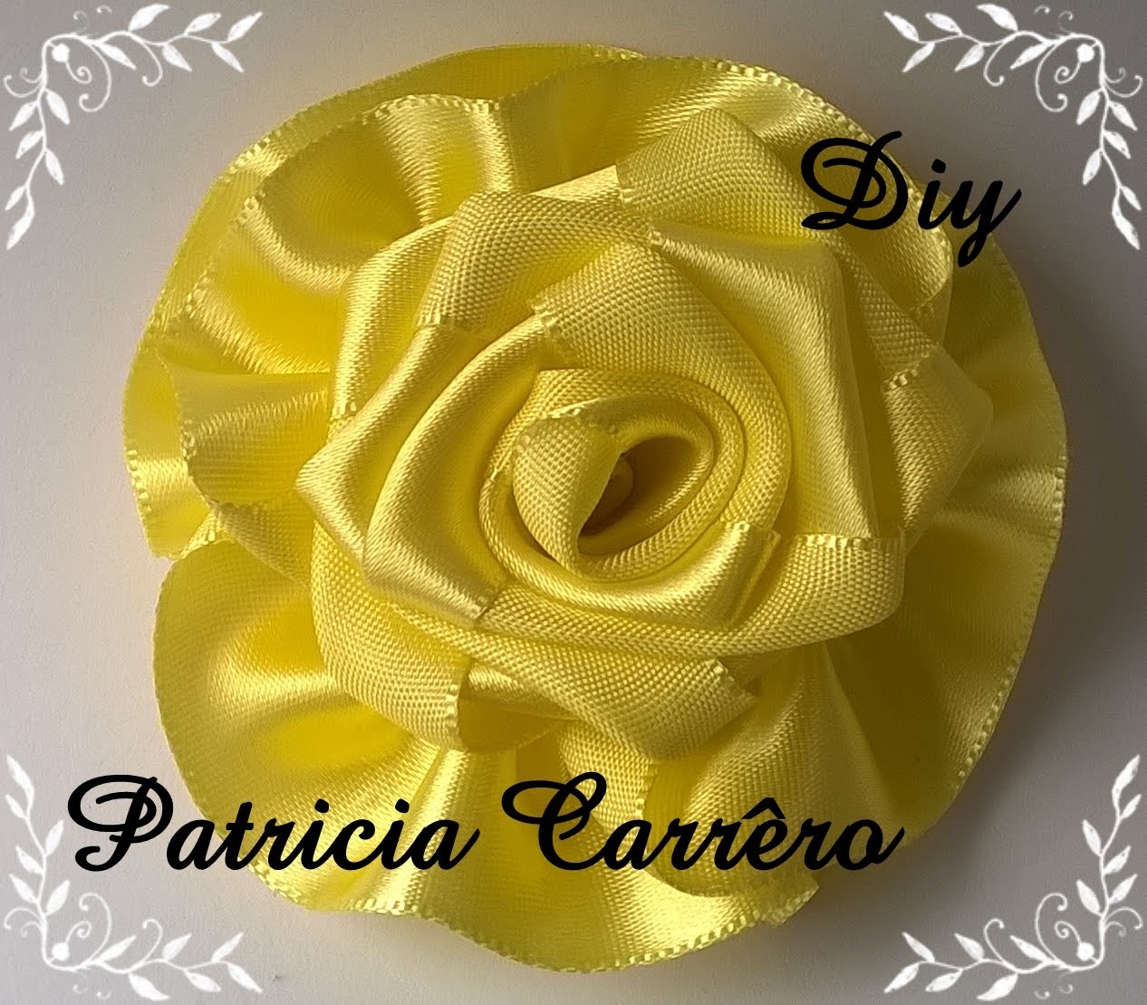 Flor de fita amarela DIY \ Yellow Ribbon Flower