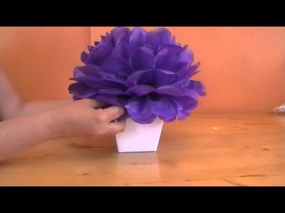 Flor de Papel de Seda - montagem em vaso