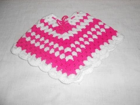 Poncho em crochê para crianças muito facil e bonito Parte 2 - Crochet Poncho - Gancillo Poncho -