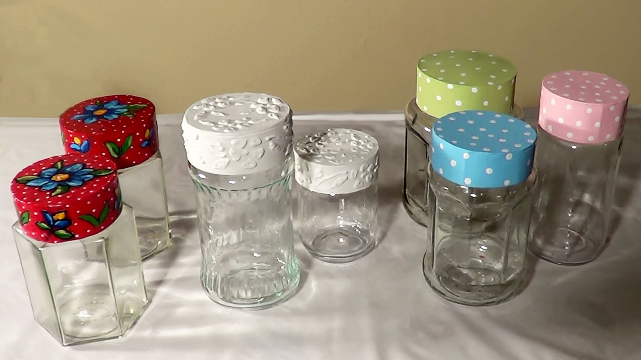 DIY - Tampa para potes de vidro -  Cover for glass jars - Tapa para frascos de vidrio
