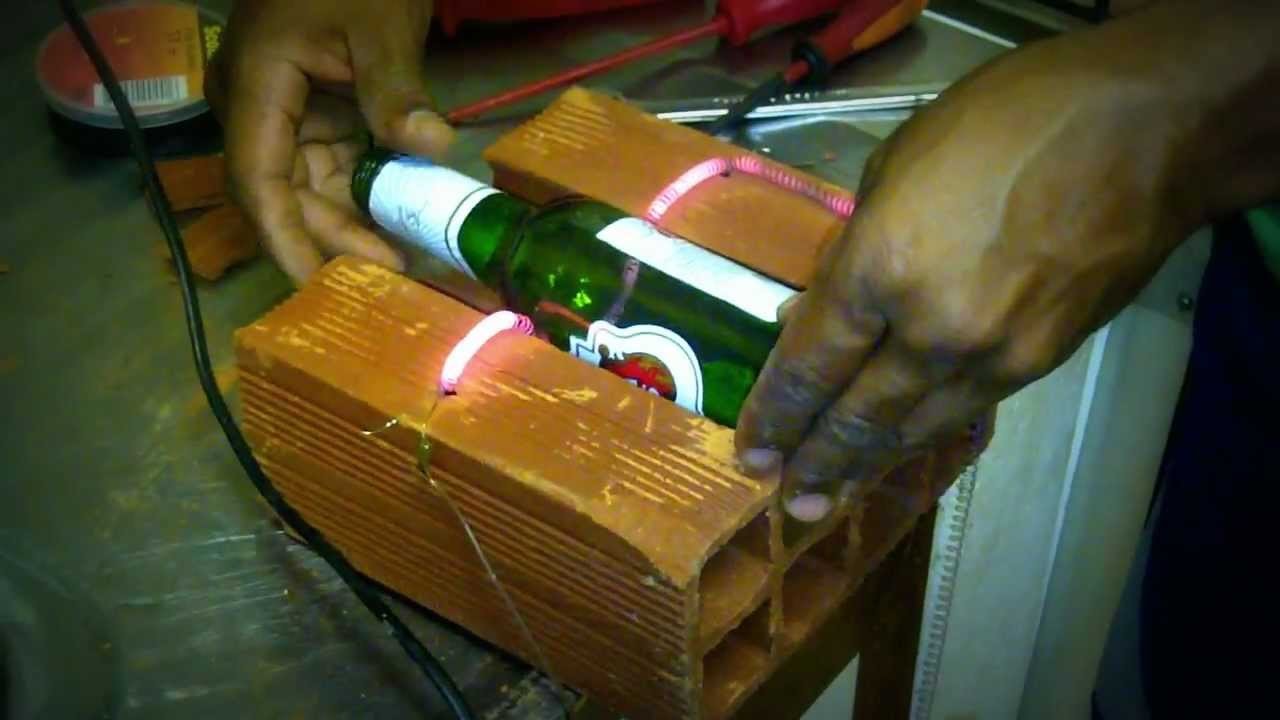 Maquina caseira de cortar garrafa de vidro