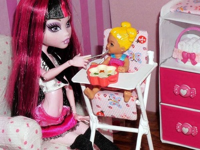 Como fazer cadeira de alimentação para bebê de boneca Monster High, Barbie, MLP, EAH, etc