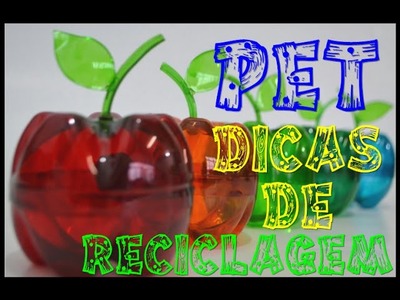 Como fazer uma maçã de garrafa pet com uma pintura colorida transparente