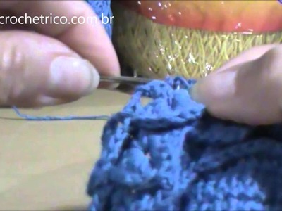Crochê para Canhotas - Sapatinho para Bebê em Ponto Escama (0 à 3 meses) - Parte 03.05