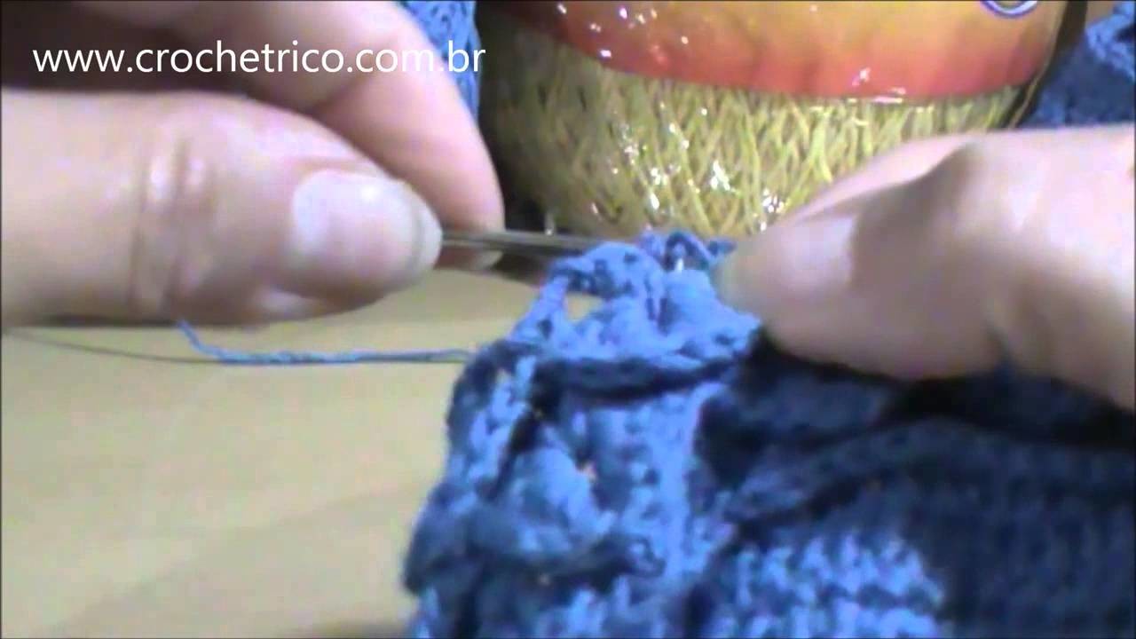 Crochê para Canhotas - Sapatinho para Bebê em Ponto Escama (0 à 3 meses) - Parte 03.05