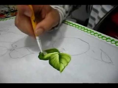 Pintura em tecido - vídeo aula de folhas