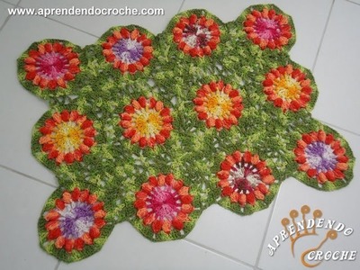 Tapete de Croche Flor Pipoca - Aprendendo Crochê