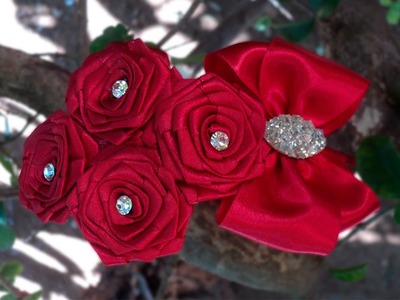 Tiara com rosas de fita | DIY - PAP