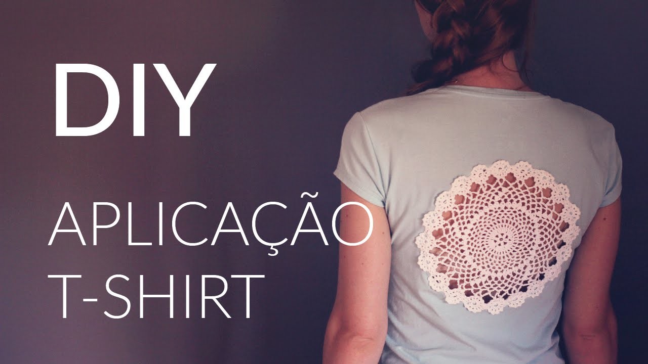 DIY - Aplicação em crochet - doily t-shirt