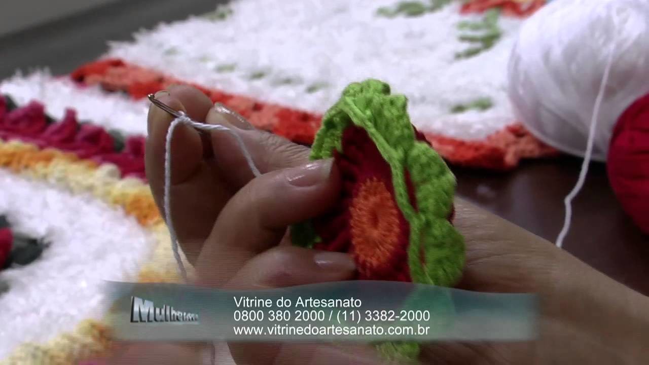Mulher.com 09.12.2014 Maria José - Toalha de crochê para bandeja flores Parte 2.2