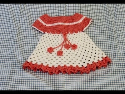 Vestidinho em croche infantil para bebê Parte 1 - Crochet dress - Ganchillo Vestido ninã