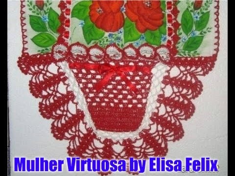 Pano de prato cesta em crochê (parte 2) #74 Vício feminino by Elisa Felix