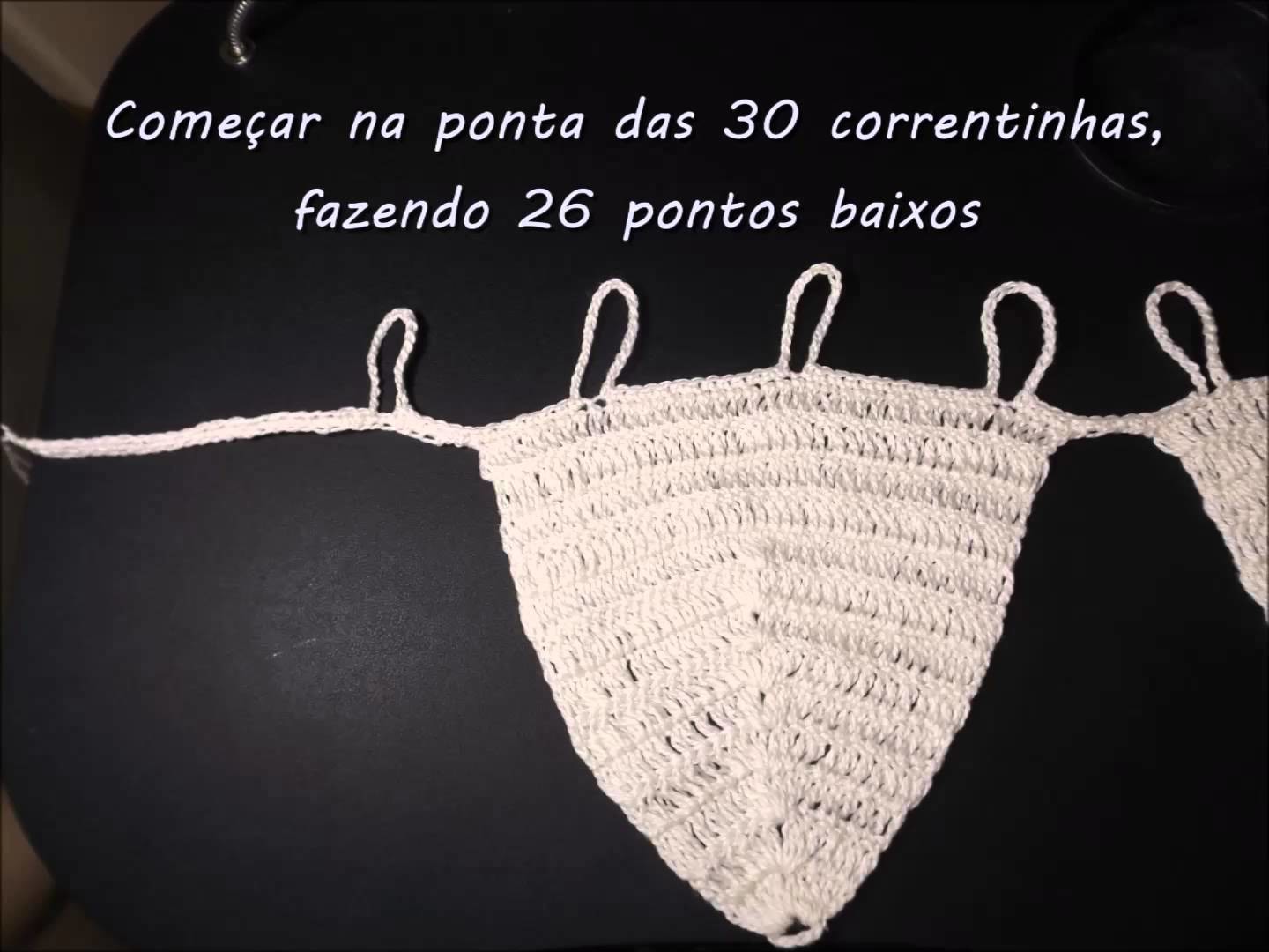 Vídeo.Foto: Top Cropped Crochê com Aplicação