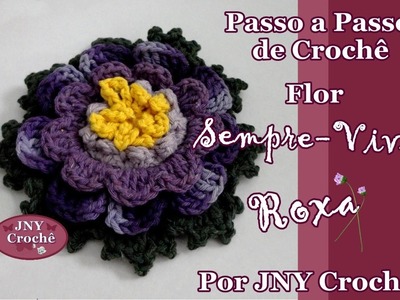 Passo a Passo Flor de Crochê Sempre-viva Roxa por JNY Crochê