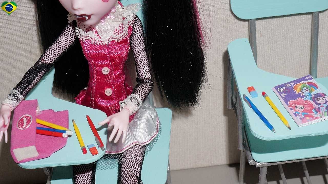 Como fazer lápis, caneta e borracha para boneca Monster High, Barbie, MLP, EAH, etc
