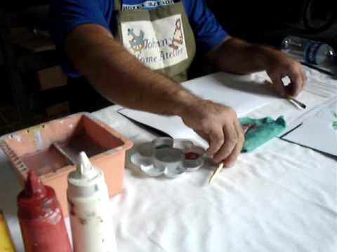 Johnny Pintando Botões de Rosas com a Técnica da Pintura Gestual