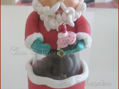 Pote Papai Noel  - Biscuit. Porcelana Fria