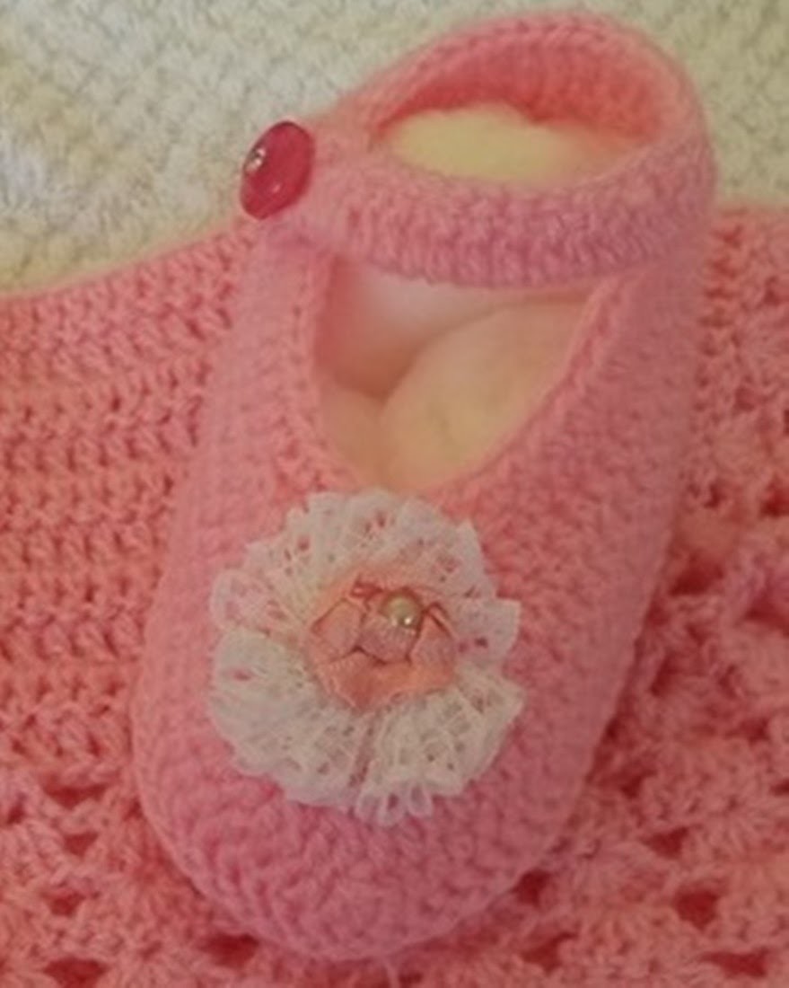 Sapatilha (sapatinho) Esperança em crochê para bebê - Fácil - Graça Tristão