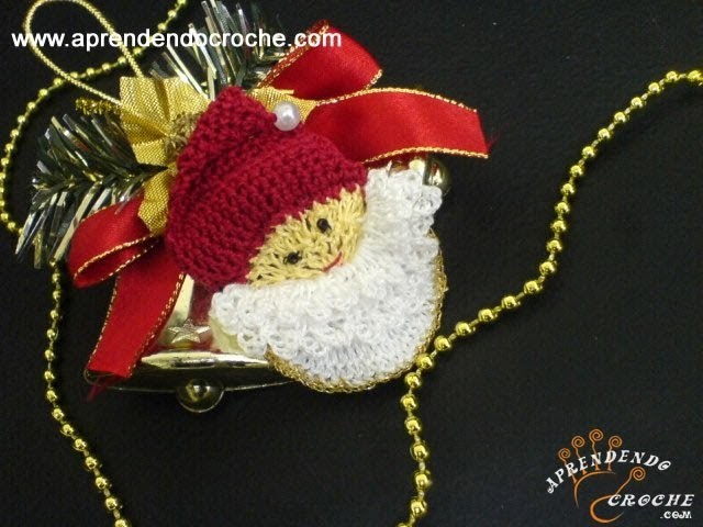 4º Parte - Imã de Geladeira em Croche - Papai Noel Delicado - Aprendendo Crochê