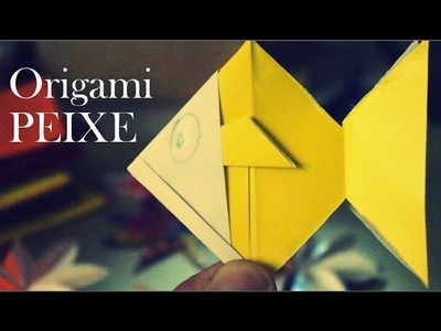 Como fazer um Peixe de papel Origami dobradura  How to make a Origami Fish