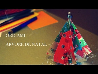 Como fazer uma Árvore de Natal de Origami  - Dobradura de Papel - Christmas Tree
