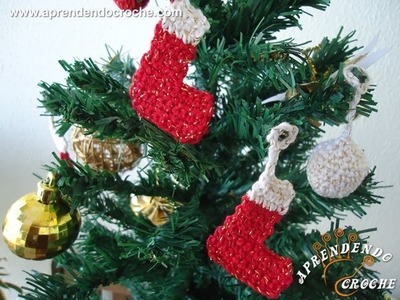 Enfeite de Natal - Mini Botinhas de Croche - Aprendendo Crochê