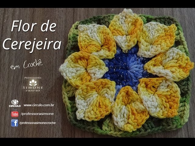 Flor de Cerejeira em Crochê - Professora Simone