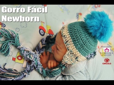 Gorro Facil Newborn Infantil em crochê - Professora Simone