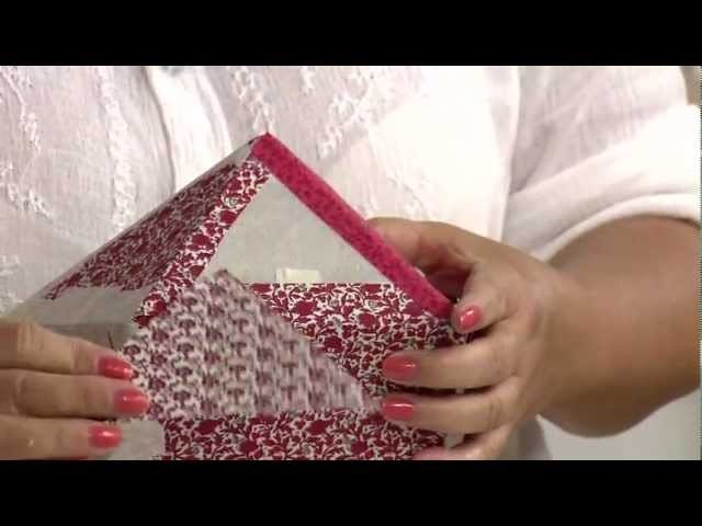 Aprenda a fazer uma linda caixa patch box de cartonagem em tecido para a Páscoa!