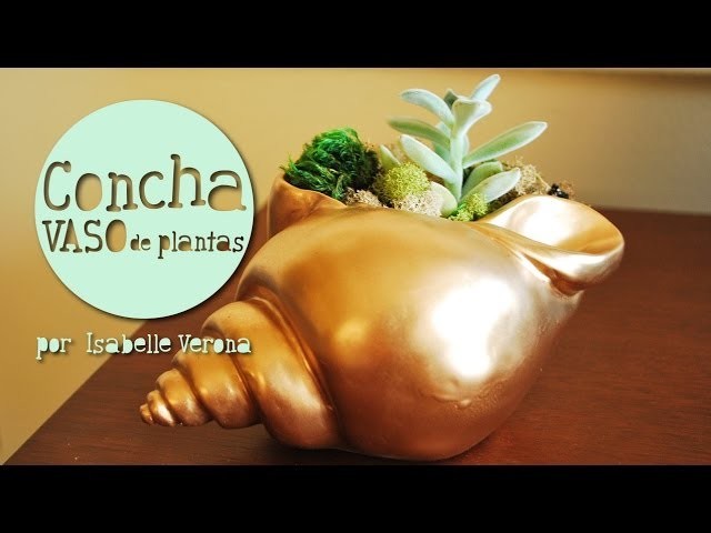 DIY - Concha Vaso de Plantas. Shell Vase