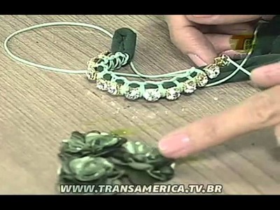 Tv Transamérica - Pulseira de macrame com viscolycra e brinco
