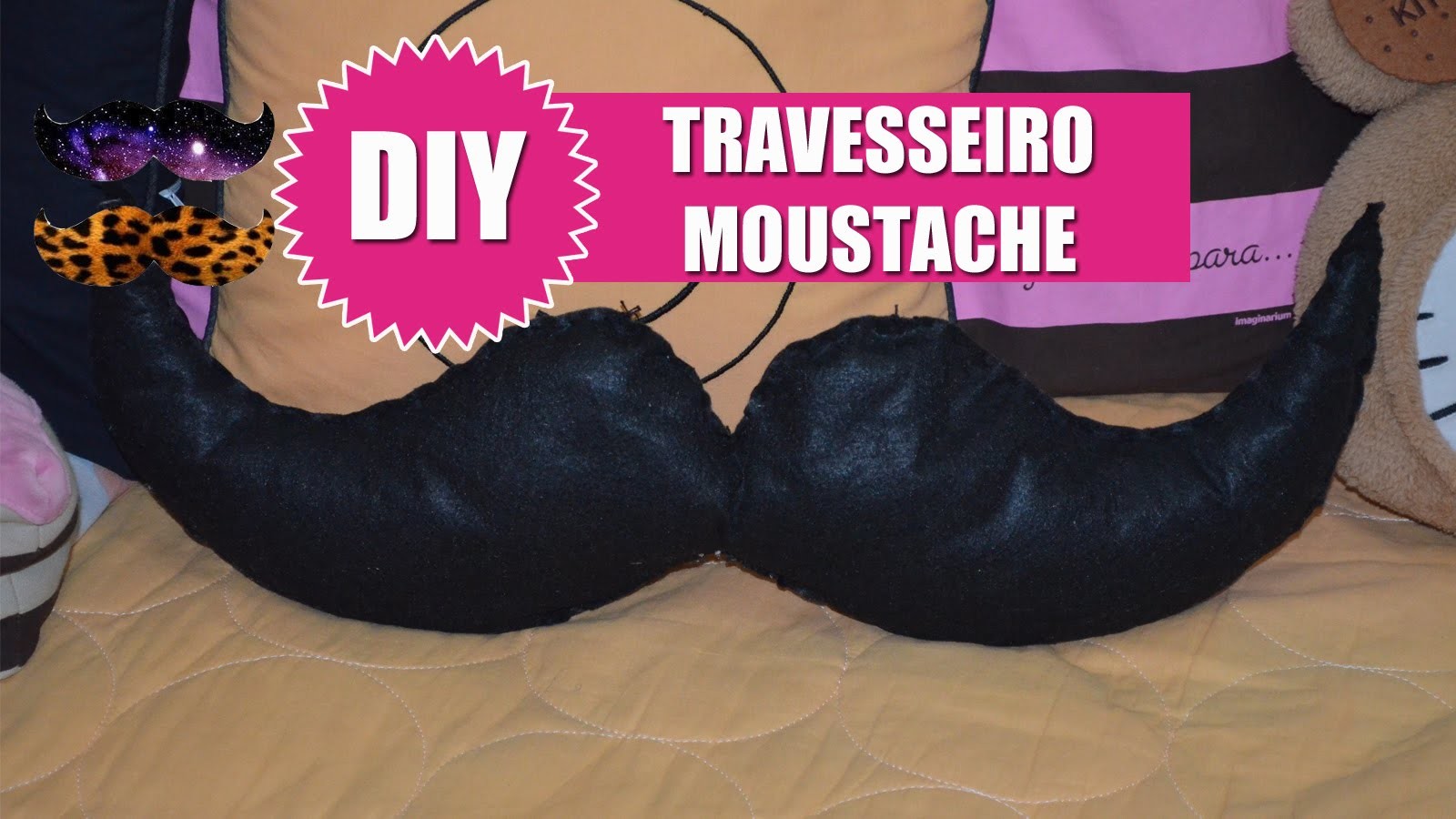 DIY Travesseiro Moustache Divertido e Lindo