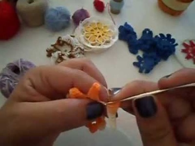 Como fazer uma flor em croché-parte 2